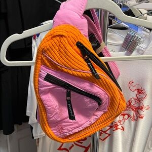 FP Movement Orange and Pink Quilted Crossbody Bag